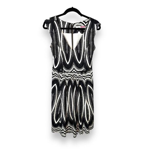 Tracy Reese Fit and Flare Black and White Dress with pockets - Picture 1 of 6